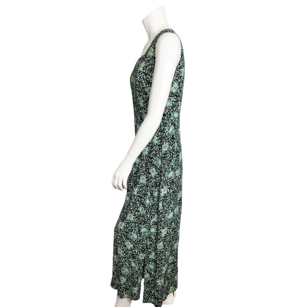 VINTAGE 90's Rabbit Rabbit Teal Maxi Cottagecore Dress - Picture 5 of 7